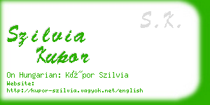 szilvia kupor business card